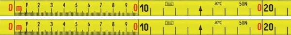 Stahlbandmaß mit Polyamid ummantelt - Metri-Polysan - R Rahmen - 100 Meter - cm beidseitig